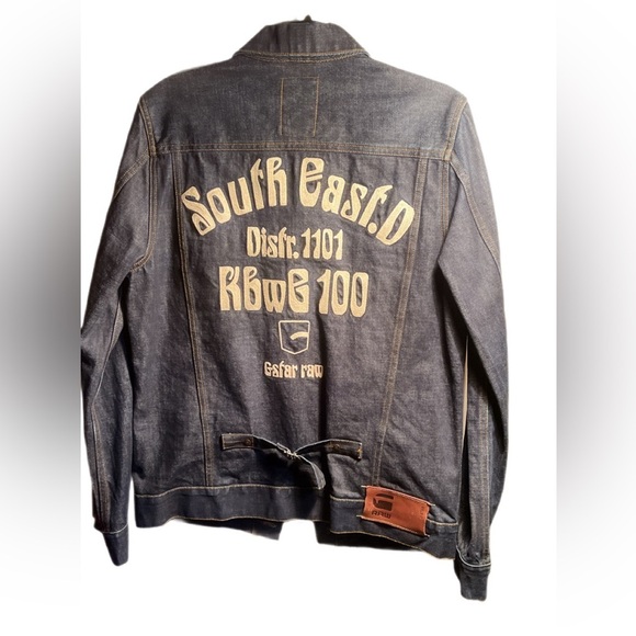 G-Star Raw Trendy Style button down 4 pocket oversized Dark Blue Denim Jacket L - Picture 3 of 5